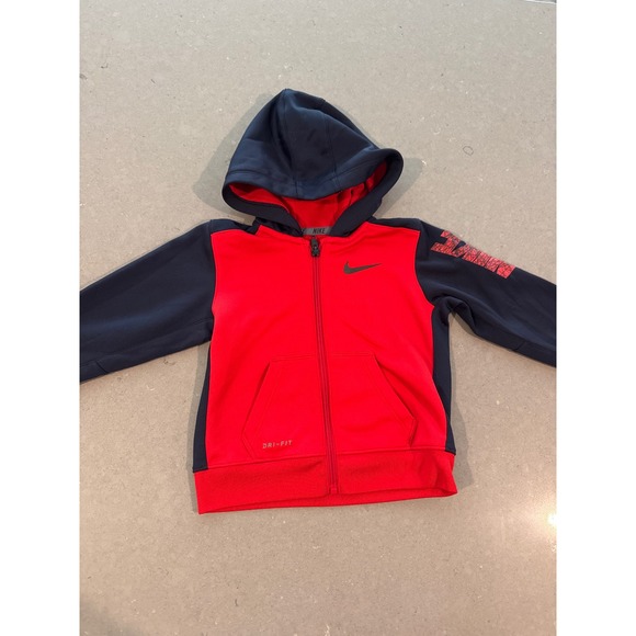 Nike 24 months Red Navy Blue Dri-FIT Full Zip Hoodie Jacket Boys Activewear - Picture 1 of 4